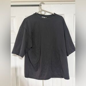 Uniqlo Women’s Stylish 3/4 sleeve Charcoal Black Crewneck Tee
